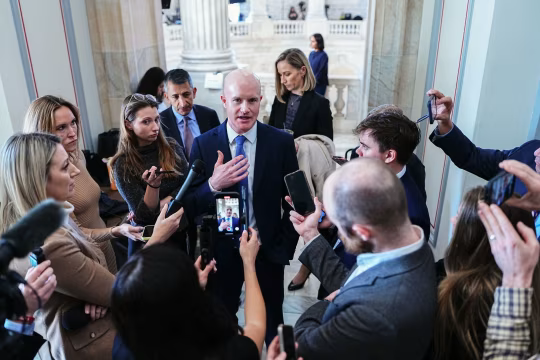 Coinbase CEO Brian Armstrong on Capitol Hill in January. Aaron Schwartz/Bloomberg News