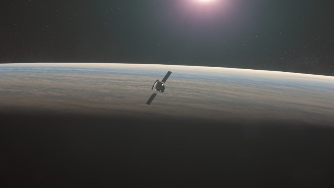 Artist's illustration of the EnVision spacecraft at Venus. Credit: ESA/Paris Observatory/VR2Planets