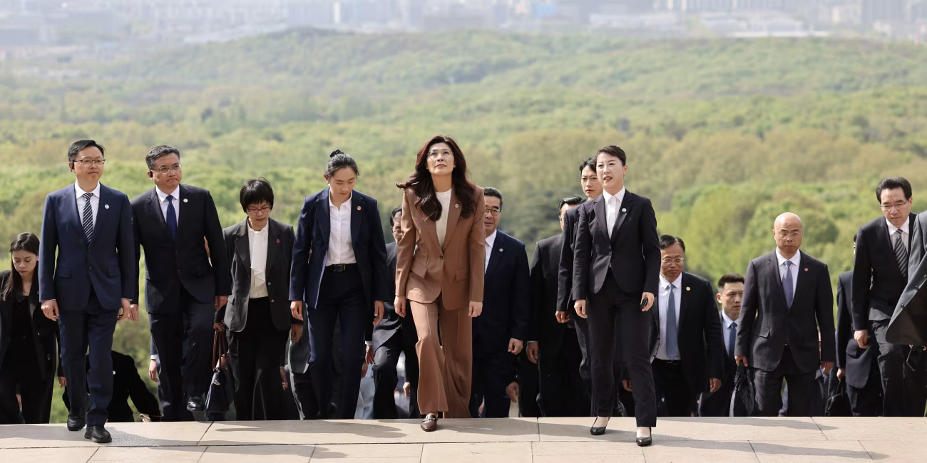 Cheng Li-wun, chairwoman of Taiwan’s KMT opposition party, in Nanjing, China, in April. XING GUANGLI/XINHUA/ZUMA PRESS
