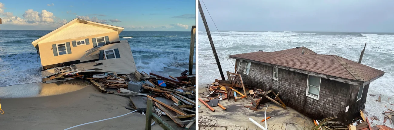 homes falling into sea
