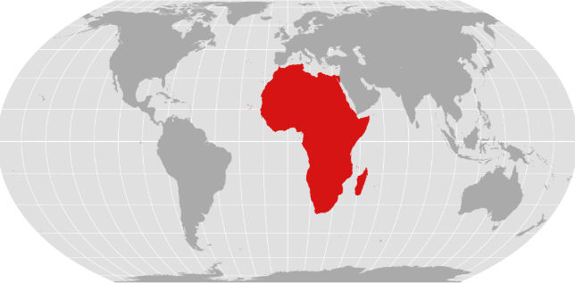 world map showing Africa in its true relative size