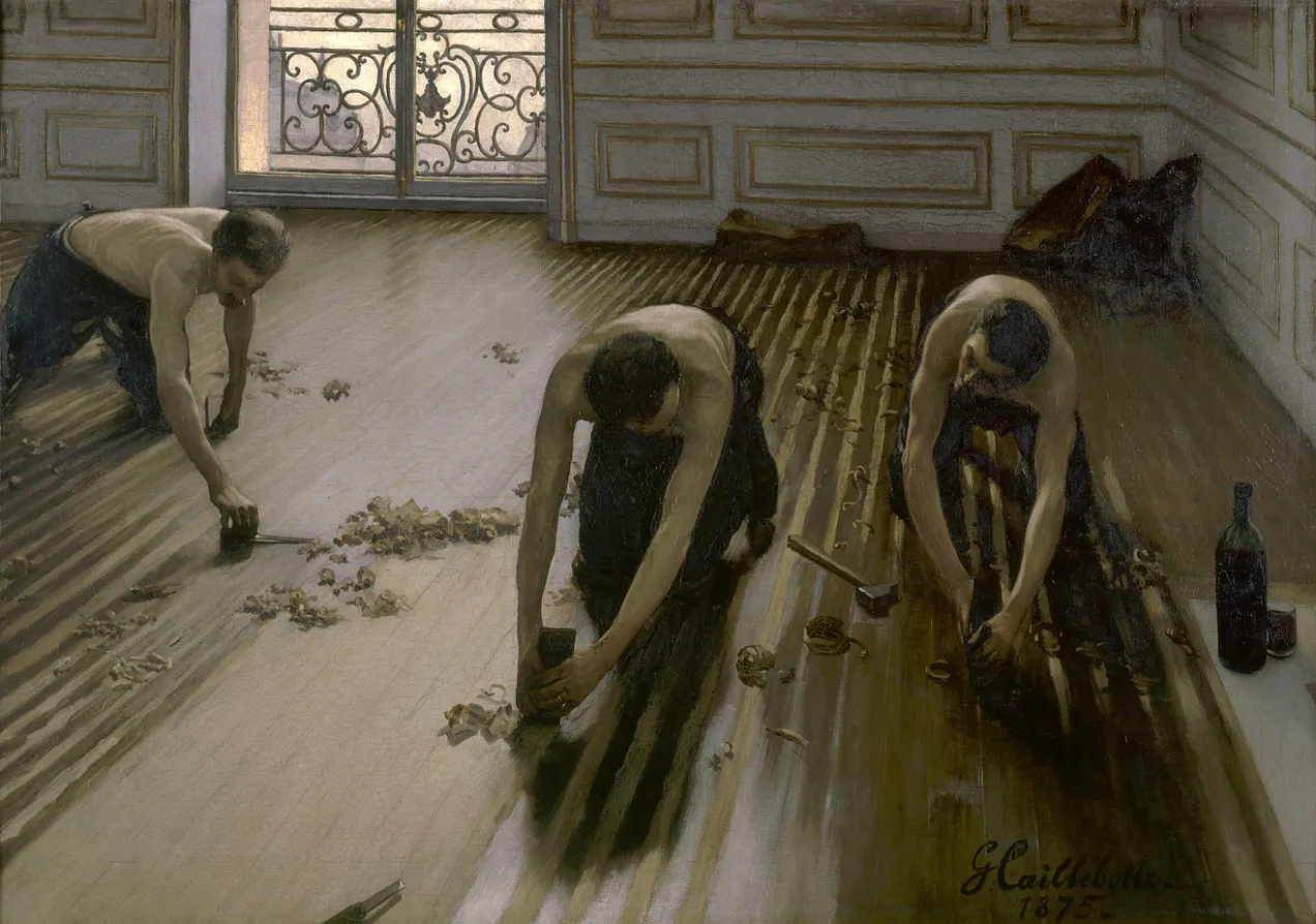 The Floor Scrapers (Les raboteurs de parquet), Gustave Caillebotte (1875) The Floor Scrapers (Les raboteurs de parquet), Gustave Caillebotte (1875)