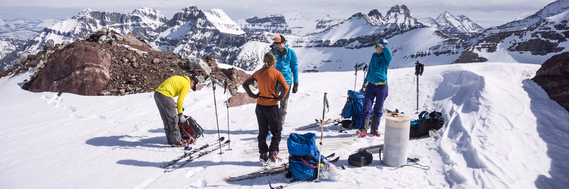 Scientists take measurements on Sperry Glacier, in Glacier National Park, Montana. USGS Scientists take measurements on Sperry Glacier, in Glacier National Park, Montana. USGS